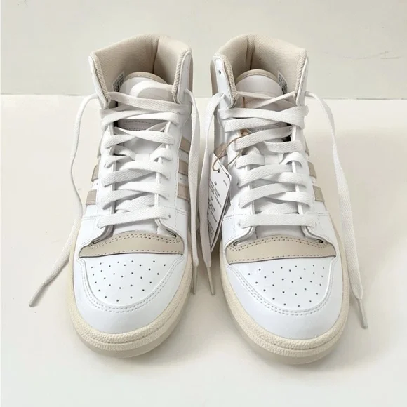 Adidas Break Start Mid Sneaker White Beige Lace Up Women's NWB Size 7 - Picture 2 of 14